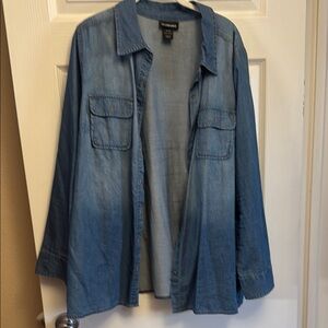 Lane Bryant Blue Denim Shirt